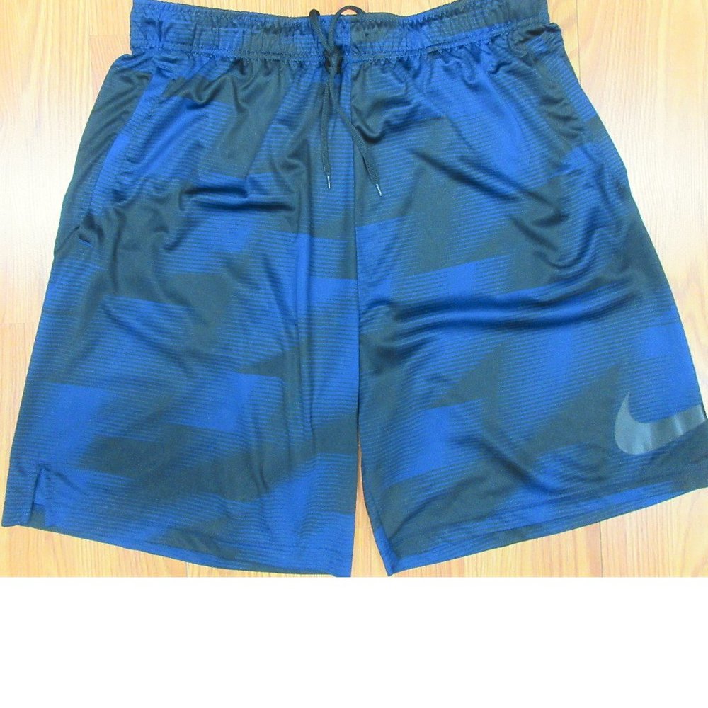 NIKE DRI-FIT ATHLETIC SHORTS POLYESTER BLACK & NAVY Sz X-LARGE, XL